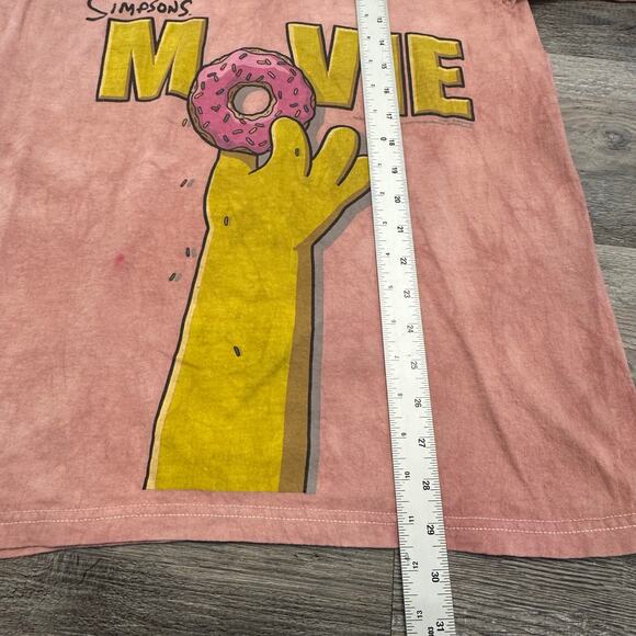 The Simpsons Movie Pink Tie Dye Mens XL Cartoon Movie Promo Graphic Tshirt 2000s - Picture 6 of 9